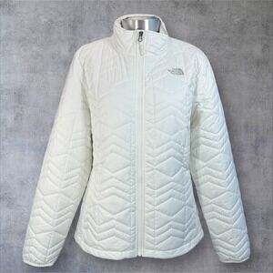 The North‎ Face Women's Quilted Full Zip Jacket White Winter Coat Size XL
